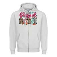 Dove Grey blessed nurse Zipper Hoodie - NancyCooperArtShop