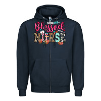 Navy blessed nurse Zipper Hoodie - NancyCooperArtShop