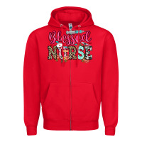 Red blessed nurse Zipper Hoodie - NancyCooperArtShop