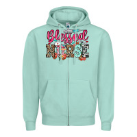 Seafoam blessed nurse Zipper Hoodie - NancyCooperArtShop