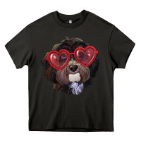 Asphalt havanese dog with love glasses Heavy Core Tee - RanaPortraitStore