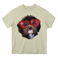 Mossy havanese dog with love glasses Heavy Core Tee - RanaPortraitStore