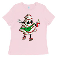 Bubblegum Pink little debbie christmas tree cakes Ladies Tee - Zillion Design Studio