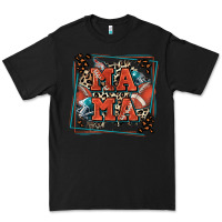 Black American football mama with leopard Premium Tee - Zillion Design Studio