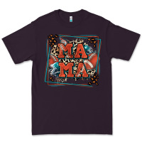 Plum American football mama with leopard Premium Tee - Zillion Design Studio
