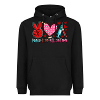 Black peace love phlebotomy Heavyweight Hoodie - Artiststas