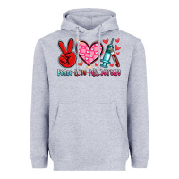 Heather Grey peace love phlebotomy Heavyweight Hoodie - Artiststas
