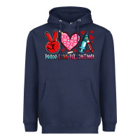 Navy peace love phlebotomy Heavyweight Hoodie - Artiststas