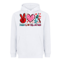 White peace love phlebotomy Heavyweight Hoodie - Artiststas