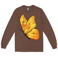 Chestnut Flying Cloudless Sulphur Butterfly Long Sleeve Tee - LillyAllenDesigns