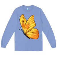 Colony Blue Flying Cloudless Sulphur Butterfly Long Sleeve Tee - LillyAllenDesigns