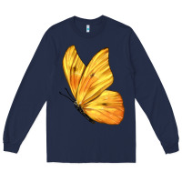 Navy Flying Cloudless Sulphur Butterfly Long Sleeve Tee - LillyAllenDesigns