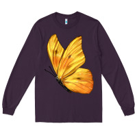 Plum Flying Cloudless Sulphur Butterfly Long Sleeve Tee - LillyAllenDesigns