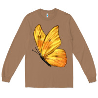 Toasted Coconut Flying Cloudless Sulphur Butterfly Long Sleeve Tee - LillyAllenDesigns