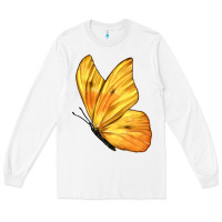White Flying Cloudless Sulphur Butterfly Long Sleeve Tee - LillyAllenDesigns