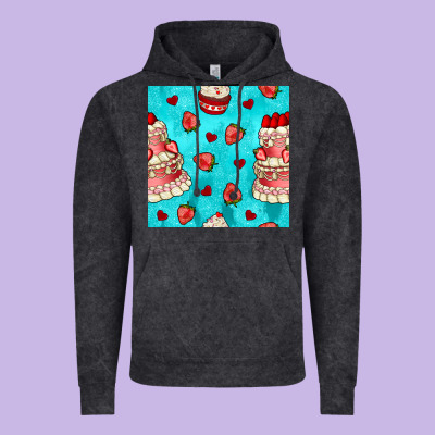 Valentines Day Cake And Strawberries Seamless Pattern Vintage Hoodie Designed By Bundleandbundleshop