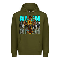 Army Green amen Premium Hoodie - JahusDesignShop