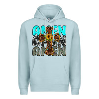 Blue Mist amen Premium Hoodie - JahusDesignShop