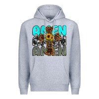 Heather Grey amen Premium Hoodie - JahusDesignShop