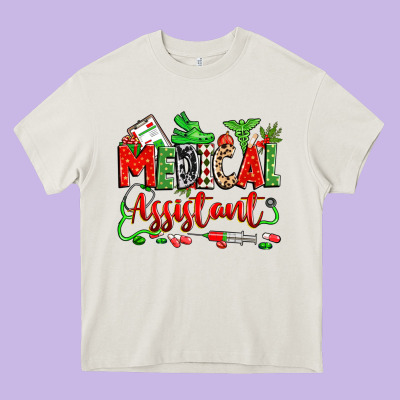 Christmas Medical Assistant Heavy Core Tee Designed By Zillion Design Studio