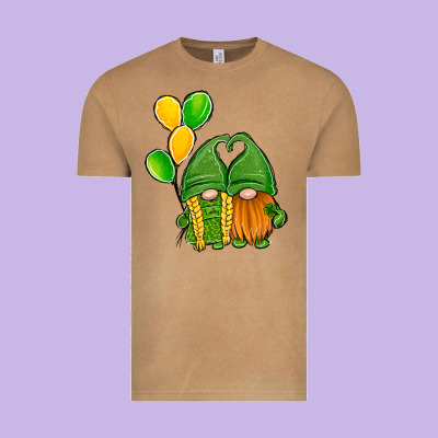St Patrick's Day Gnomes Vintage Tee Designed By Jasminsmagicworld