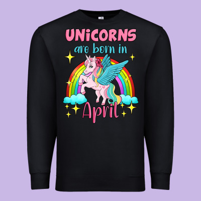 Unicorns Are Born In April Premium Sweatshirt Designed By Jasminsmagicworld