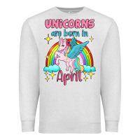 Oatmeal Heather unicorns are born in april Premium Sweatshirt - Jasminsmagicworld