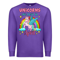 Purple unicorns are born in april Premium Sweatshirt - Jasminsmagicworld