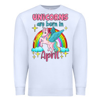 White unicorns are born in april Premium Sweatshirt - Jasminsmagicworld