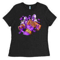 Black domestic violence afro girl sneakers Ladies Tee - RanaPortraitStore