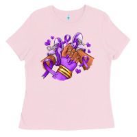 Bubblegum Pink domestic violence afro girl sneakers Ladies Tee - RanaPortraitStore