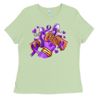 Domestic Violence Afro Girl Sneakers Ladies Tee | Teevron