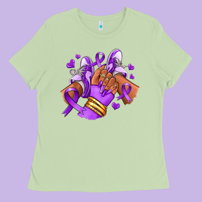 Ladies Tee domestic violence afro girl sneakers