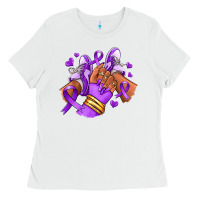 White domestic violence afro girl sneakers Ladies Tee - RanaPortraitStore