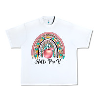 White hello pre k Urban Heavy Tee - JahusDesignShop