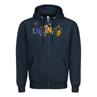 Navy engineer Zipper Hoodie - NancyCooperArtShop