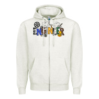 Oatmeal Heather engineer Zipper Hoodie - NancyCooperArtShop