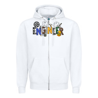 White engineer Zipper Hoodie - NancyCooperArtShop