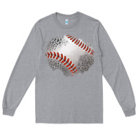 Heather Grey leopard baseball patch Long Sleeve Tee - Jasminsmagicworld