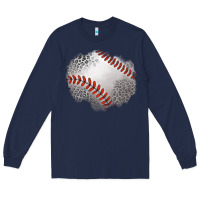 Navy leopard baseball patch Long Sleeve Tee - Jasminsmagicworld