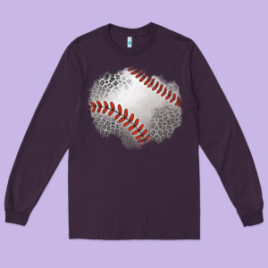 Leopard Baseball Patch Long Sleeve Tee Designed By Jasminsmagicworld