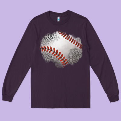 Leopard Baseball Patch Long Sleeve Tee Designed By Jasminsmagicworld
