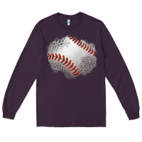 Plum leopard baseball patch Long Sleeve Tee - Jasminsmagicworld