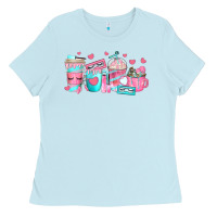 Baby Blue lash hustler coffee cups Ladies Tee - texasbilliewilder