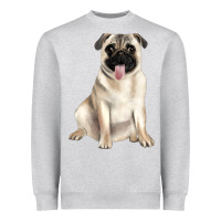 Heather Grey pug Heavyweight Sweatshirt - JahusDesignShop
