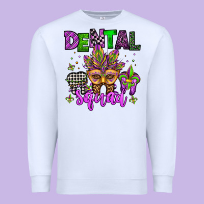 Dental Squad Mardi Gras Teeth Premium Sweatshirt Designed By Jasminsmagicworld