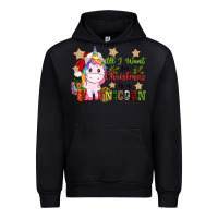 Black all i want for christmas is a unicorn Urban Hoodie - CowGirlArtShop