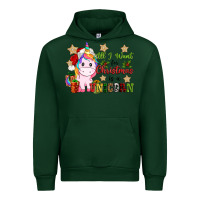 Forest Green all i want for christmas is a unicorn Urban Hoodie - CowGirlArtShop