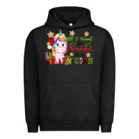 Pigment Black all i want for christmas is a unicorn Urban Hoodie - CowGirlArtShop