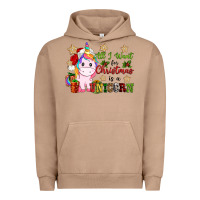 Pigment Burro all i want for christmas is a unicorn Urban Hoodie - CowGirlArtShop